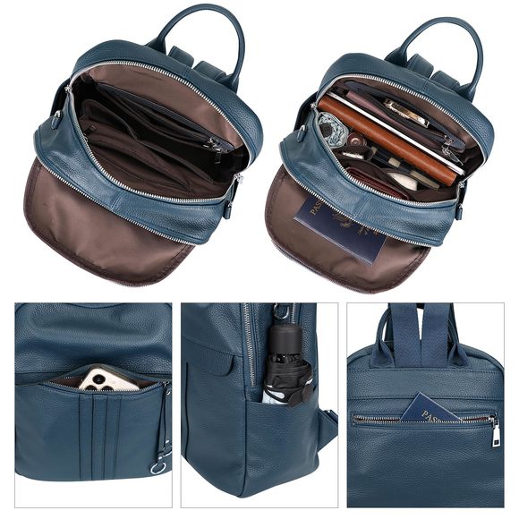 Genuine Leather Backpack Purse Convertible Shoulder BagS102 Indo :\')